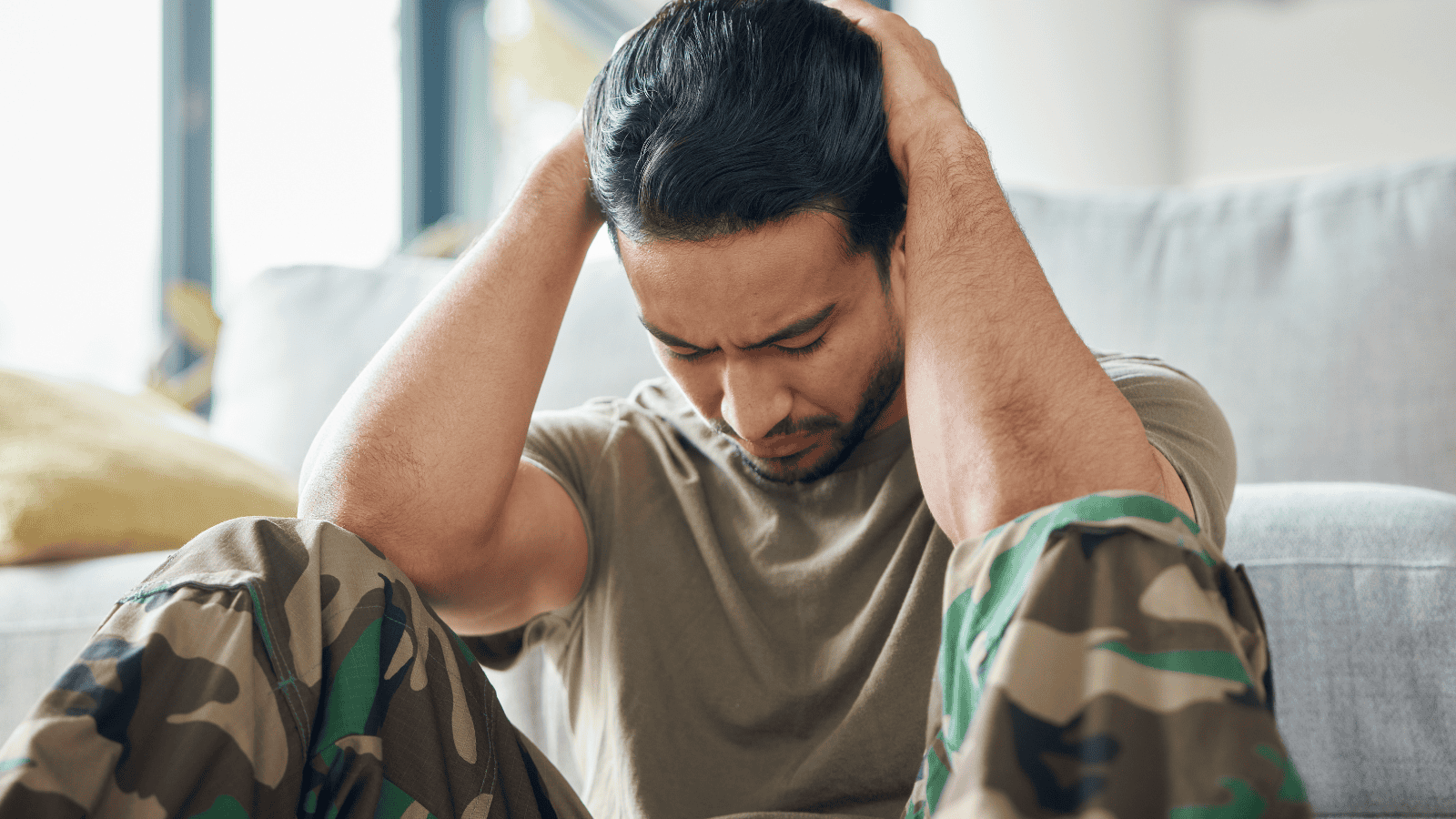 A man is tortured by PTSD