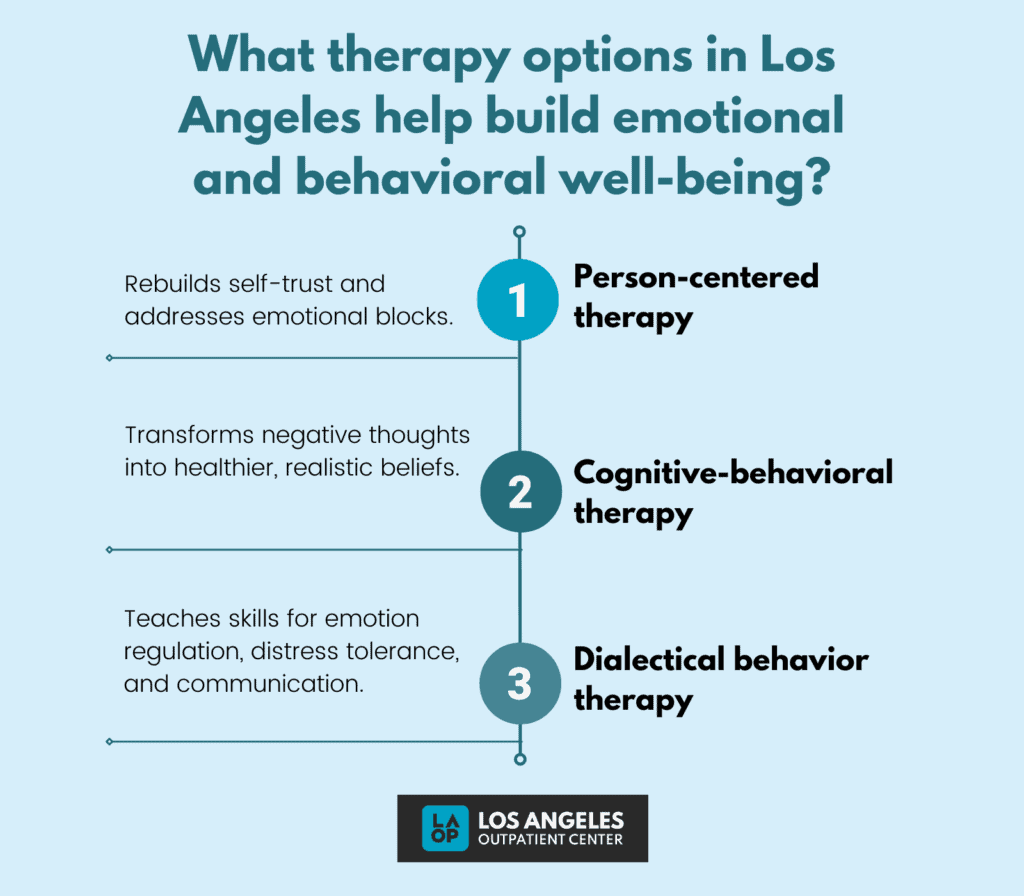 What therapy options in Los Angeles help build emotional and behavioral well-being