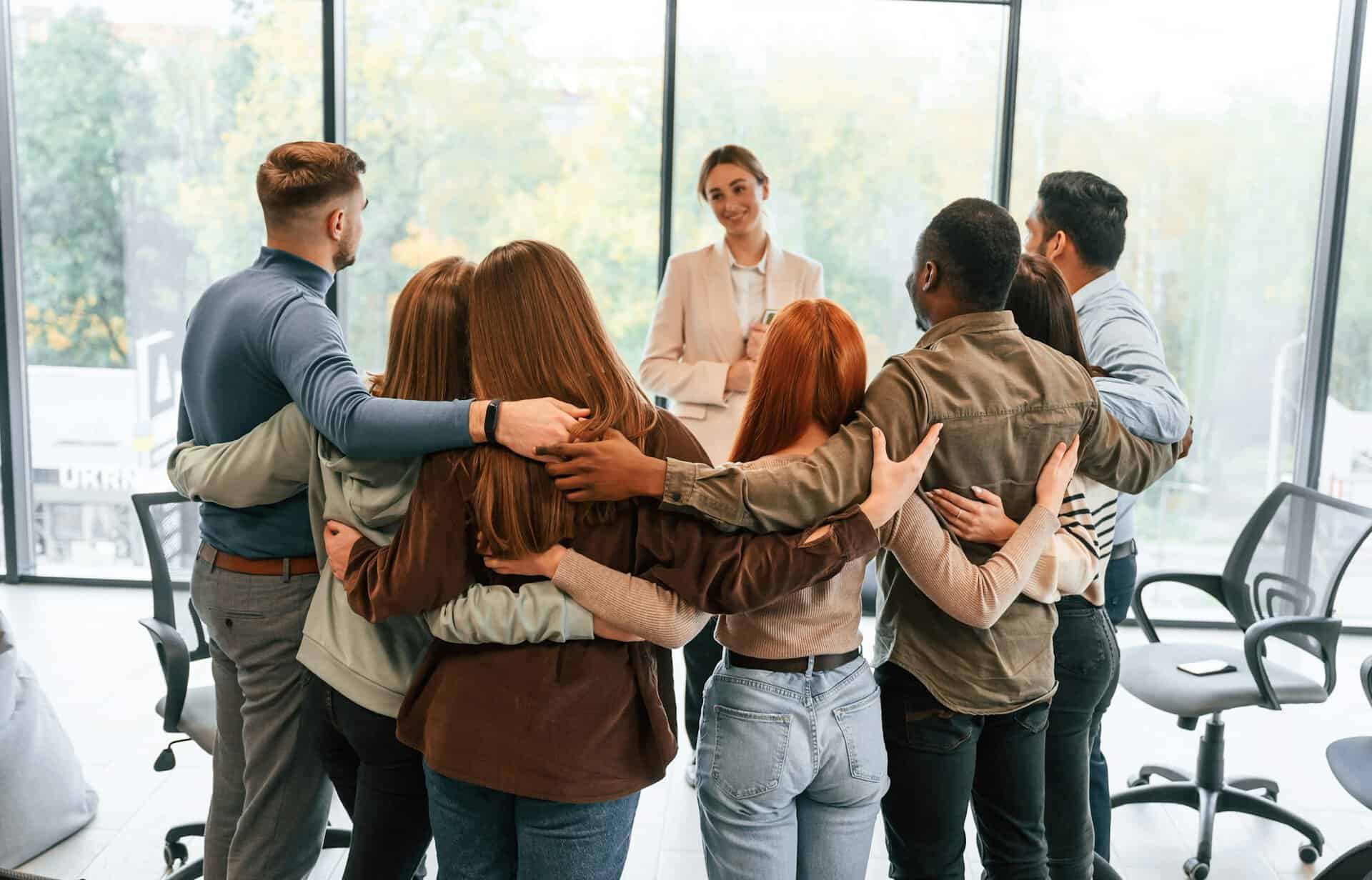 Productive therapy session. Group of people are together