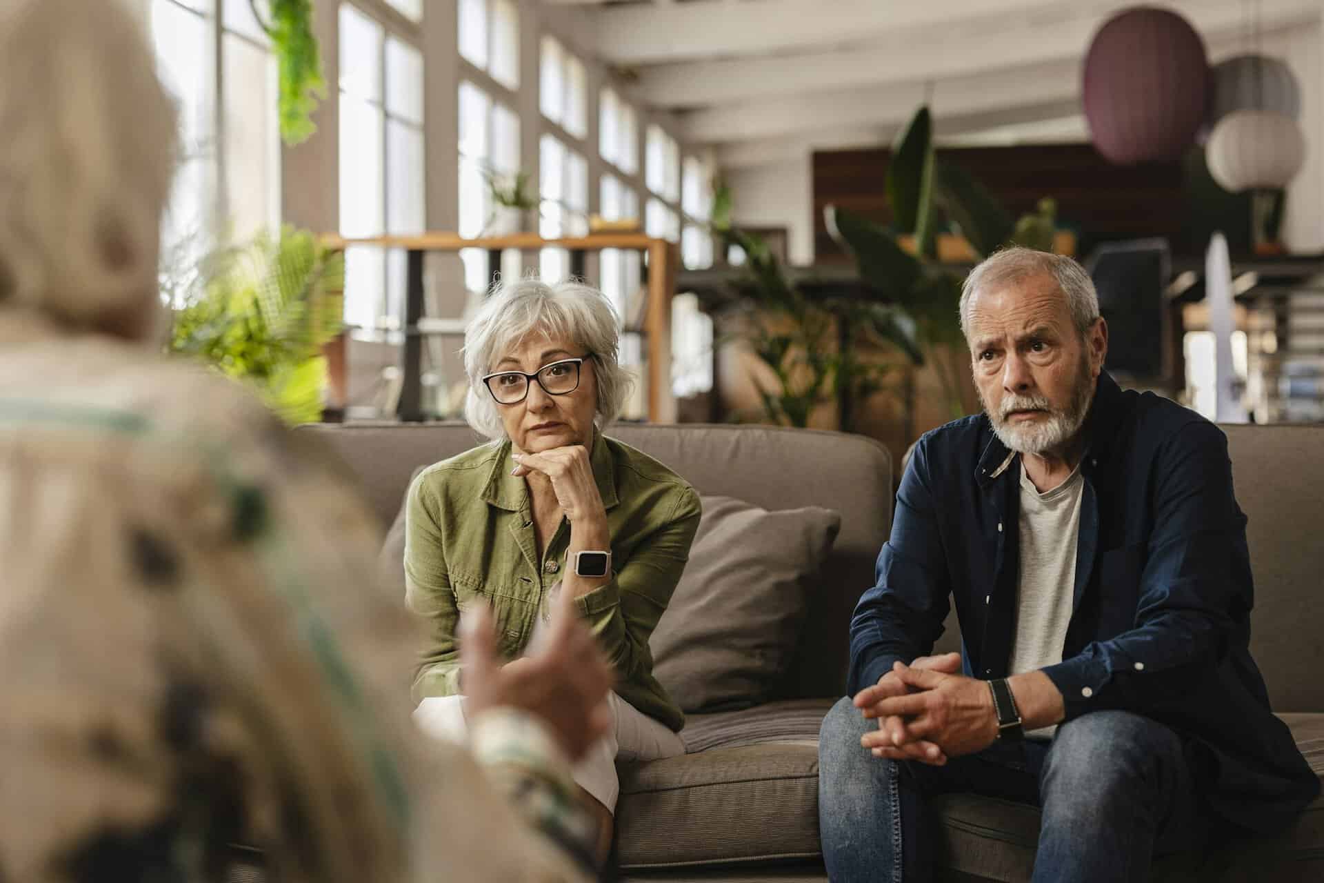 senior people at the psychologist discussing.
