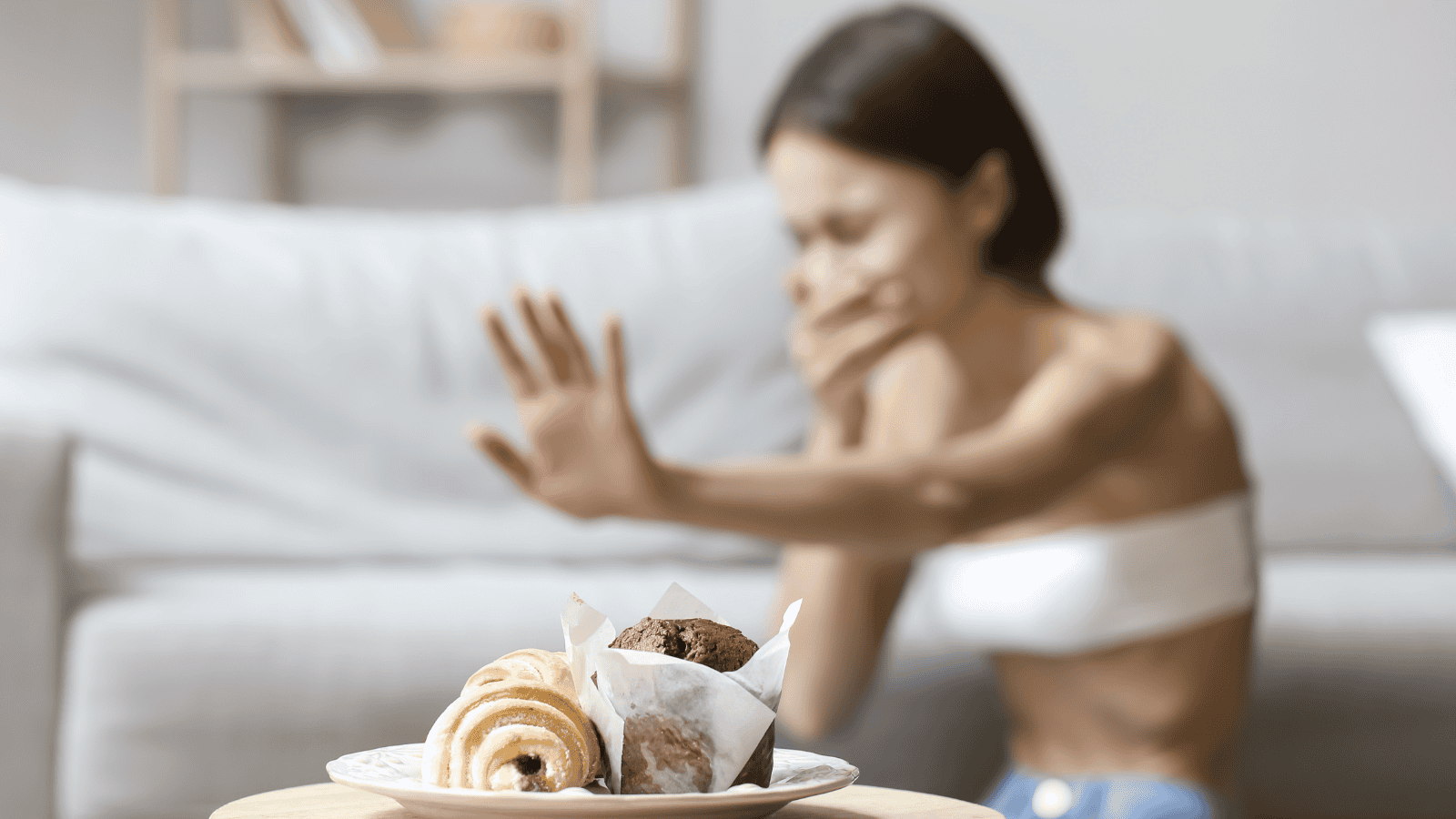 A young woman with anorexia is refusing to eat at home